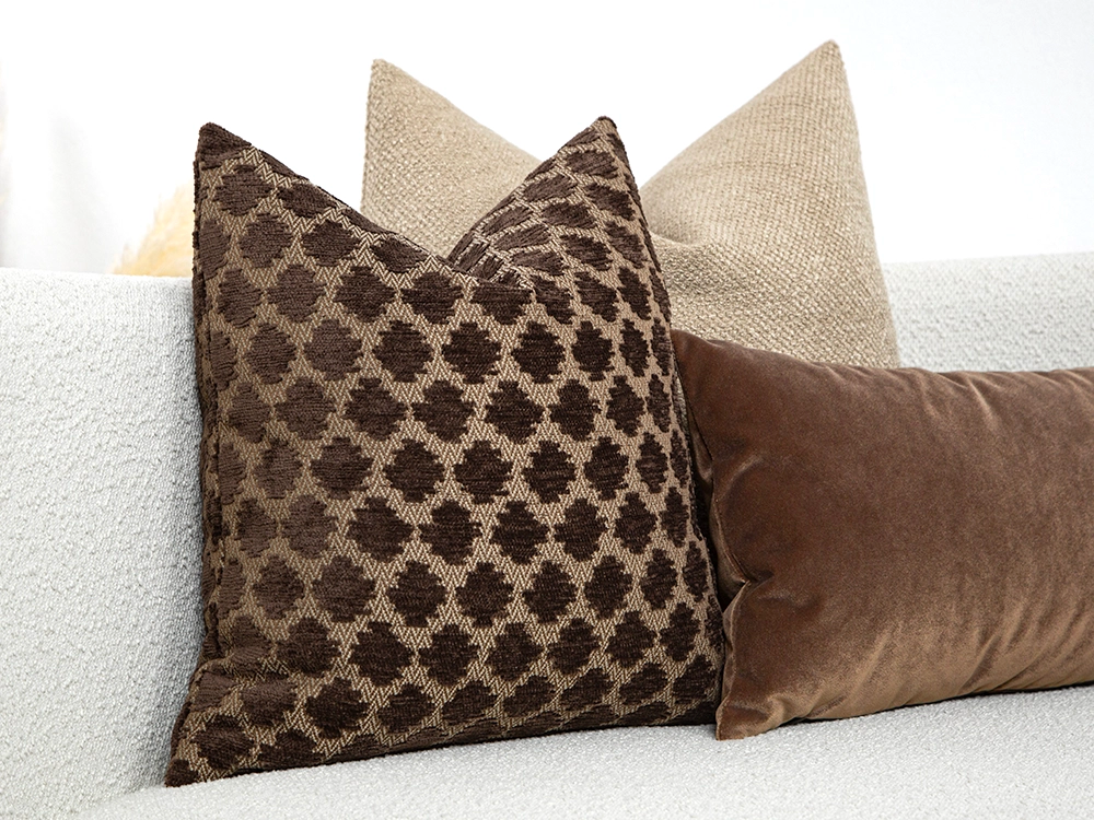 Brown Spotted Textured Boho Pillow Cover