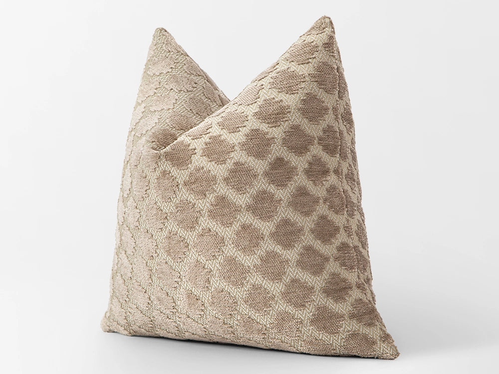 Textured Beige Spotted Boho Pillow Cover