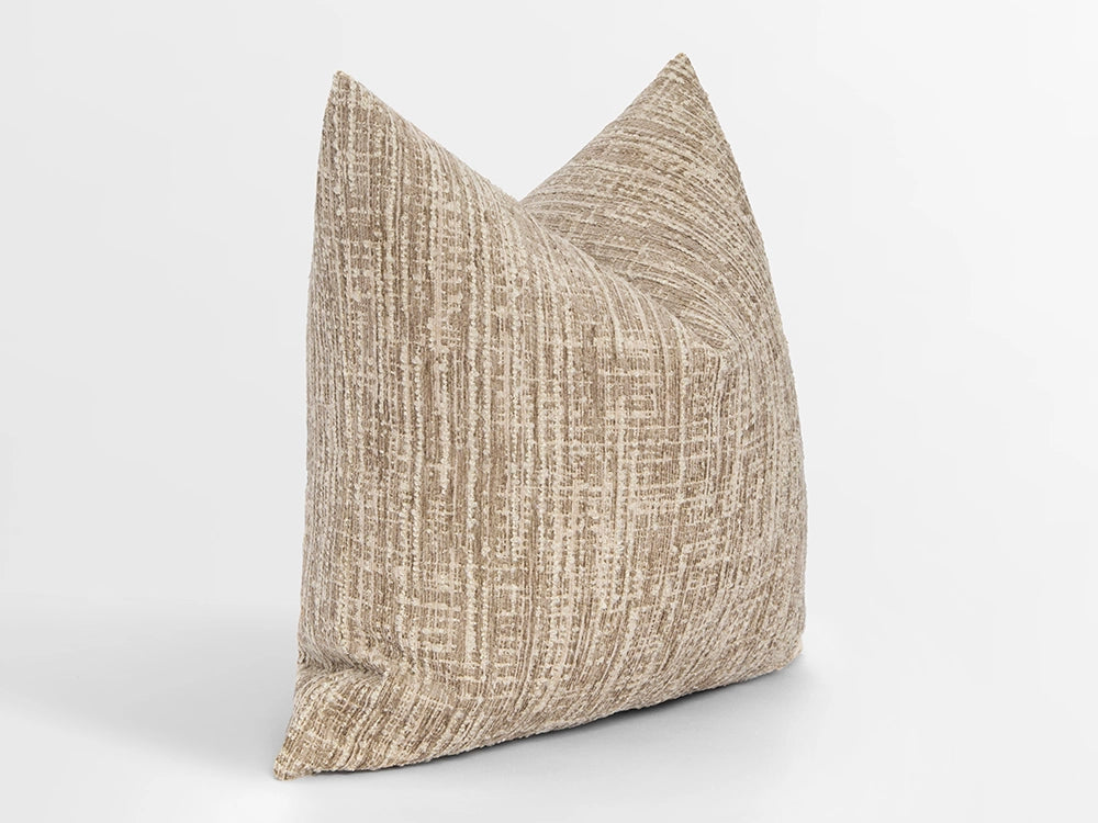 Striped Beige Textured Pillow Cover