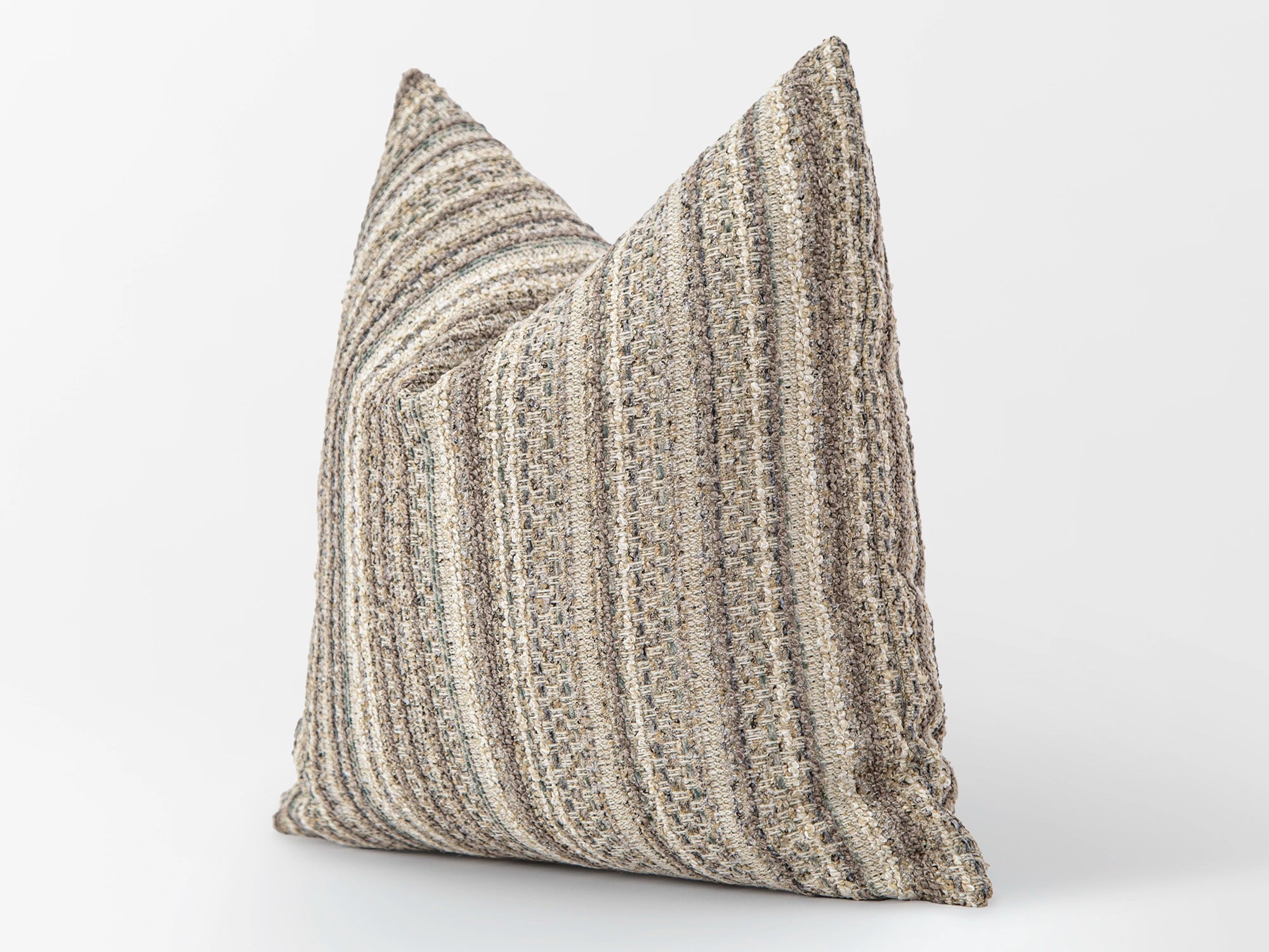Taupe and Beige Striped Pillow Cover