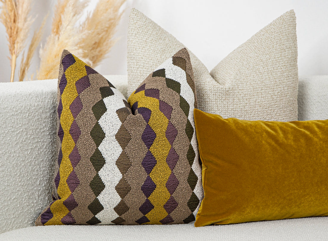 Colorful Textured Tribal Pillow Cover