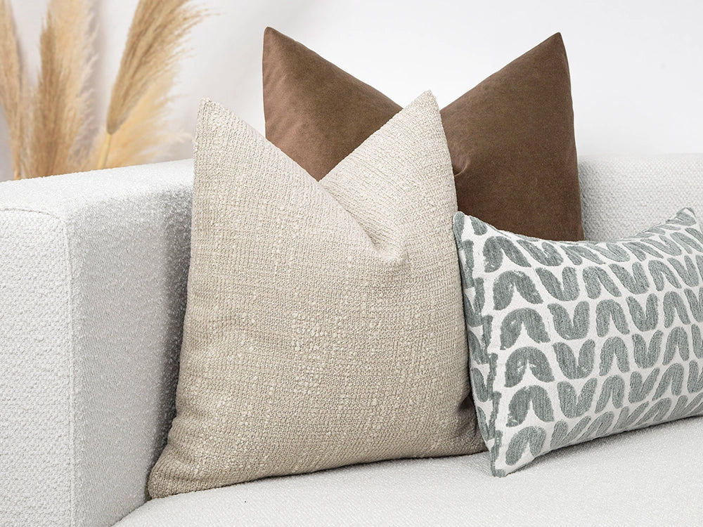 Beige Bohemian Textured Pillow Cover