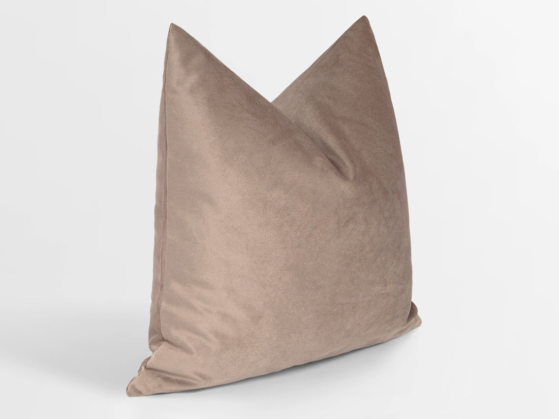 Brown Beige Velvet Pillow Cover