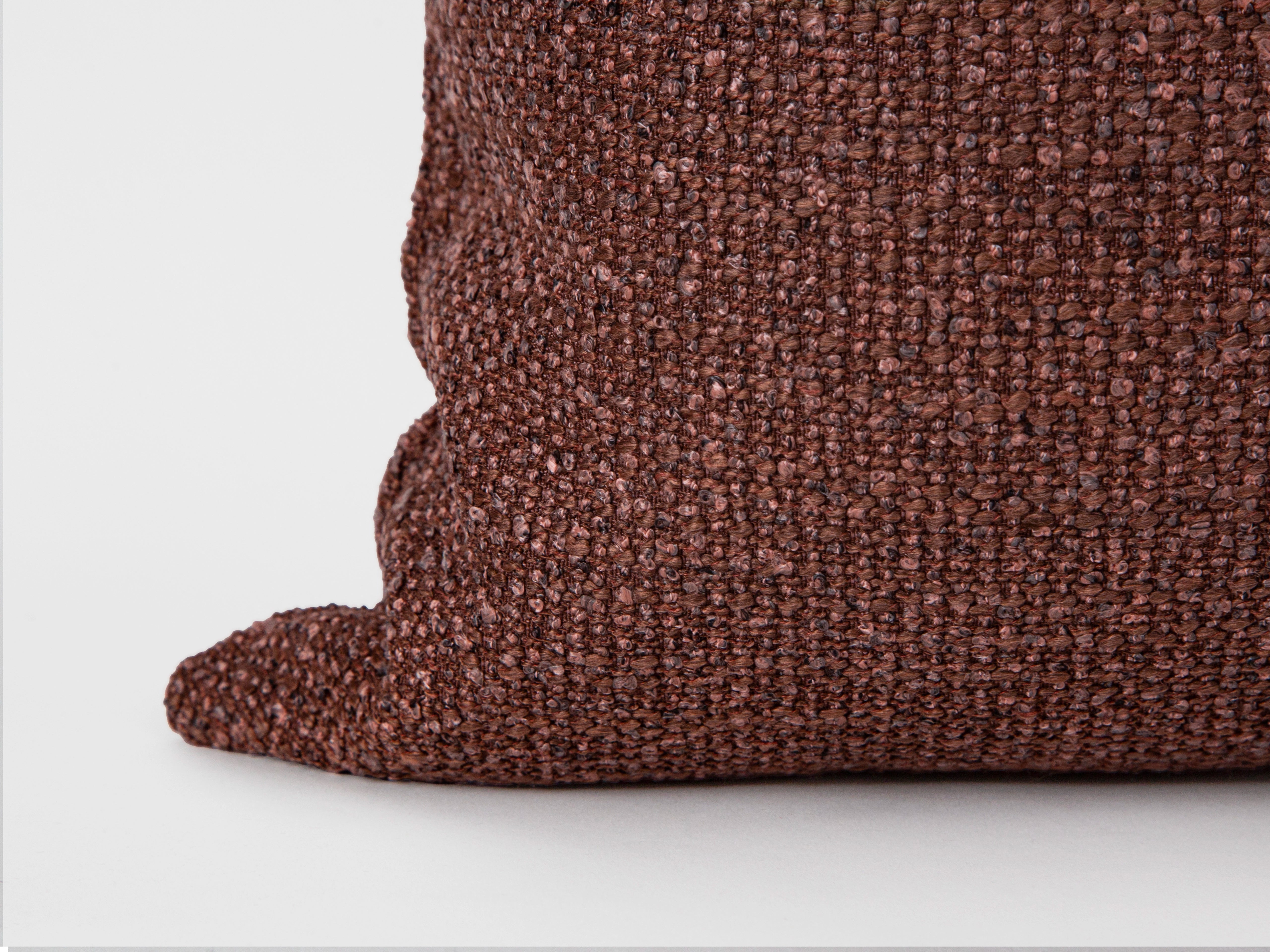 Copper Rose Textured Pillow Cover