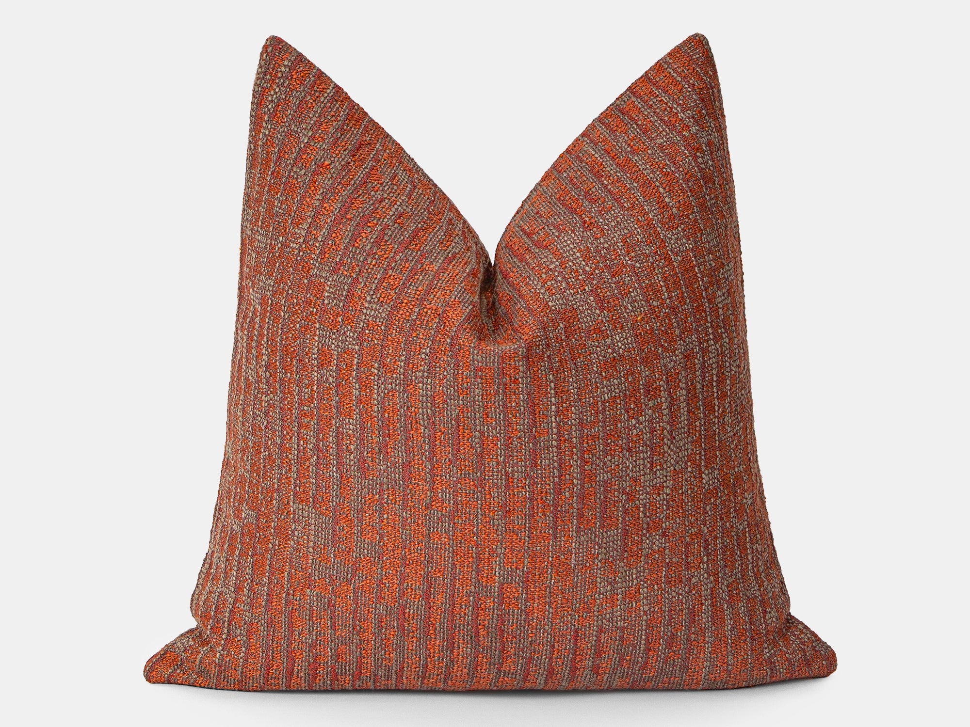 Brick Colored Woven Pillow Cover