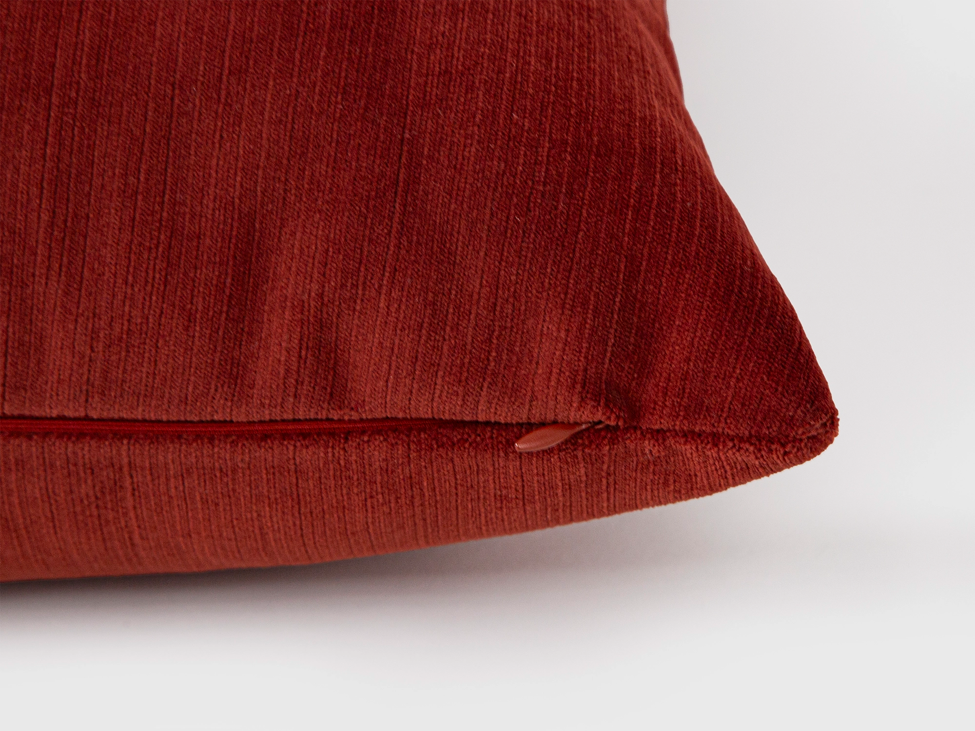 Dusty Red Ribbed Velvet Pillow Cover