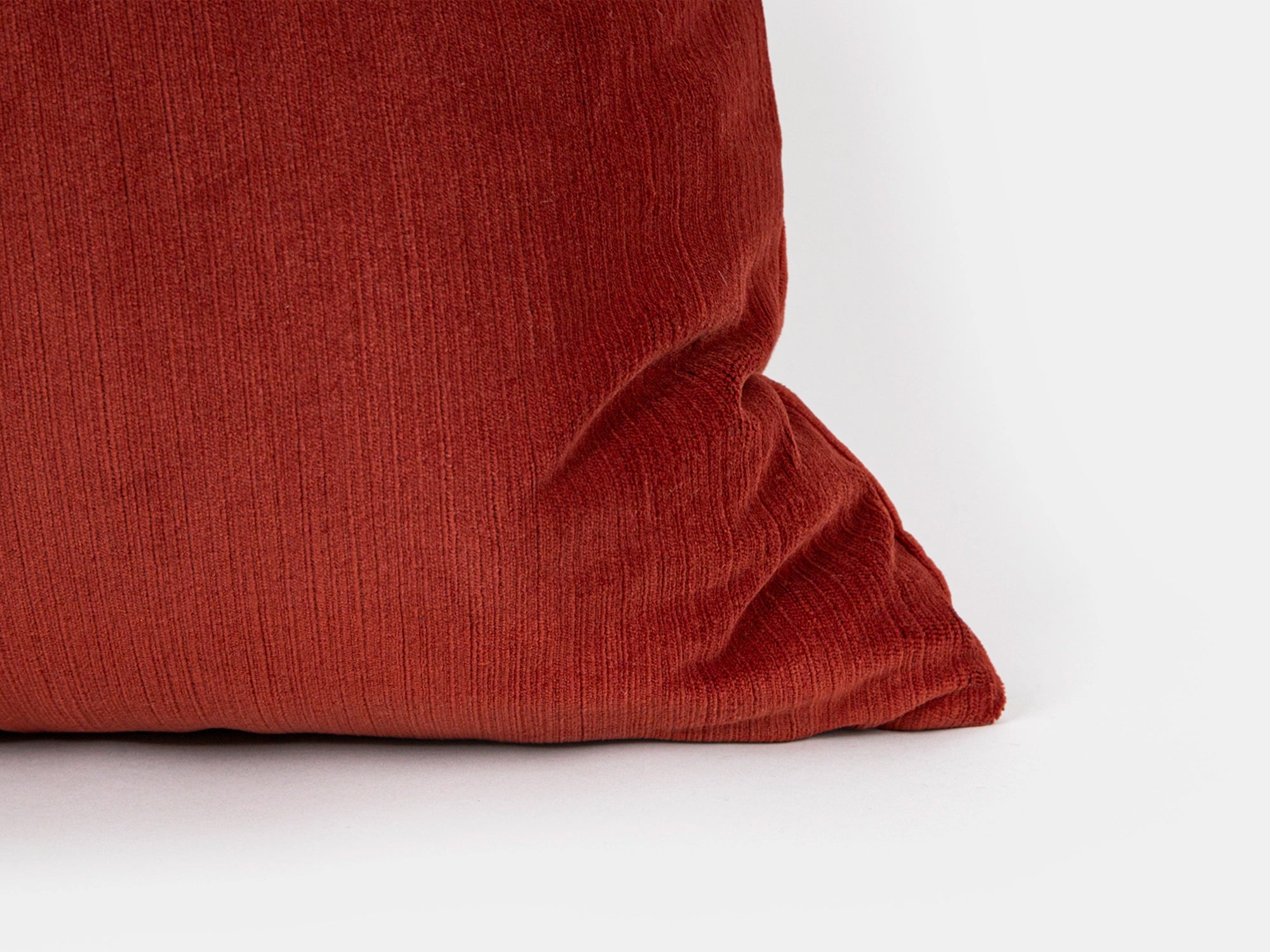 Dusty Red Ribbed Velvet Pillow Cover