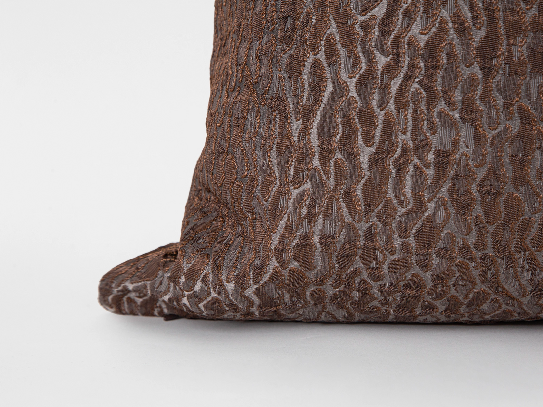 Brown Abstract Jacquard Pillow Cover