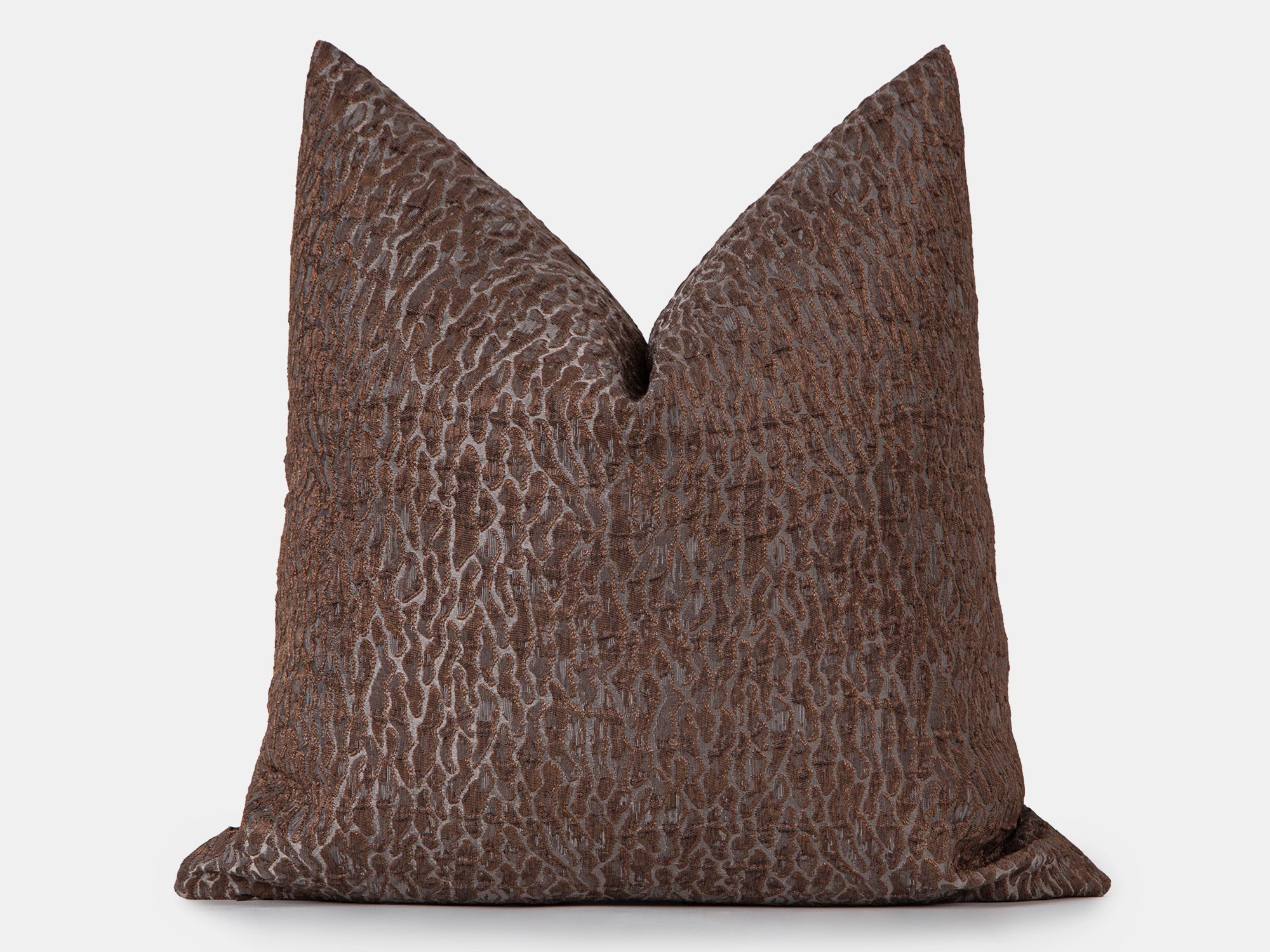 Brown Abstract Jacquard Pillow Cover