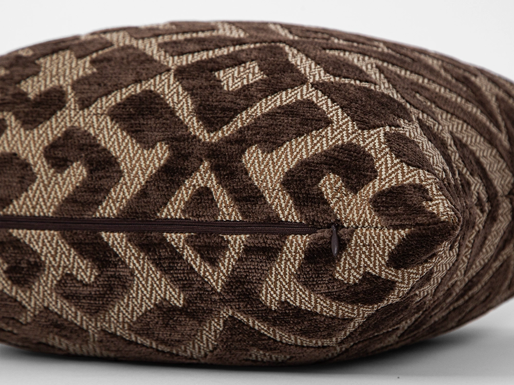 Brown and Beige Textured Tribal Pillow Cover