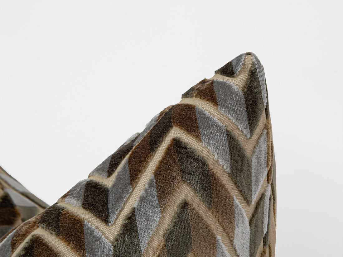 Brown Retro Chevron Pillow Cover