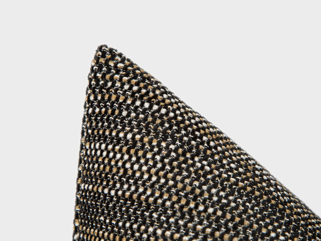 Brown Black Linen Woven Pillow Cover