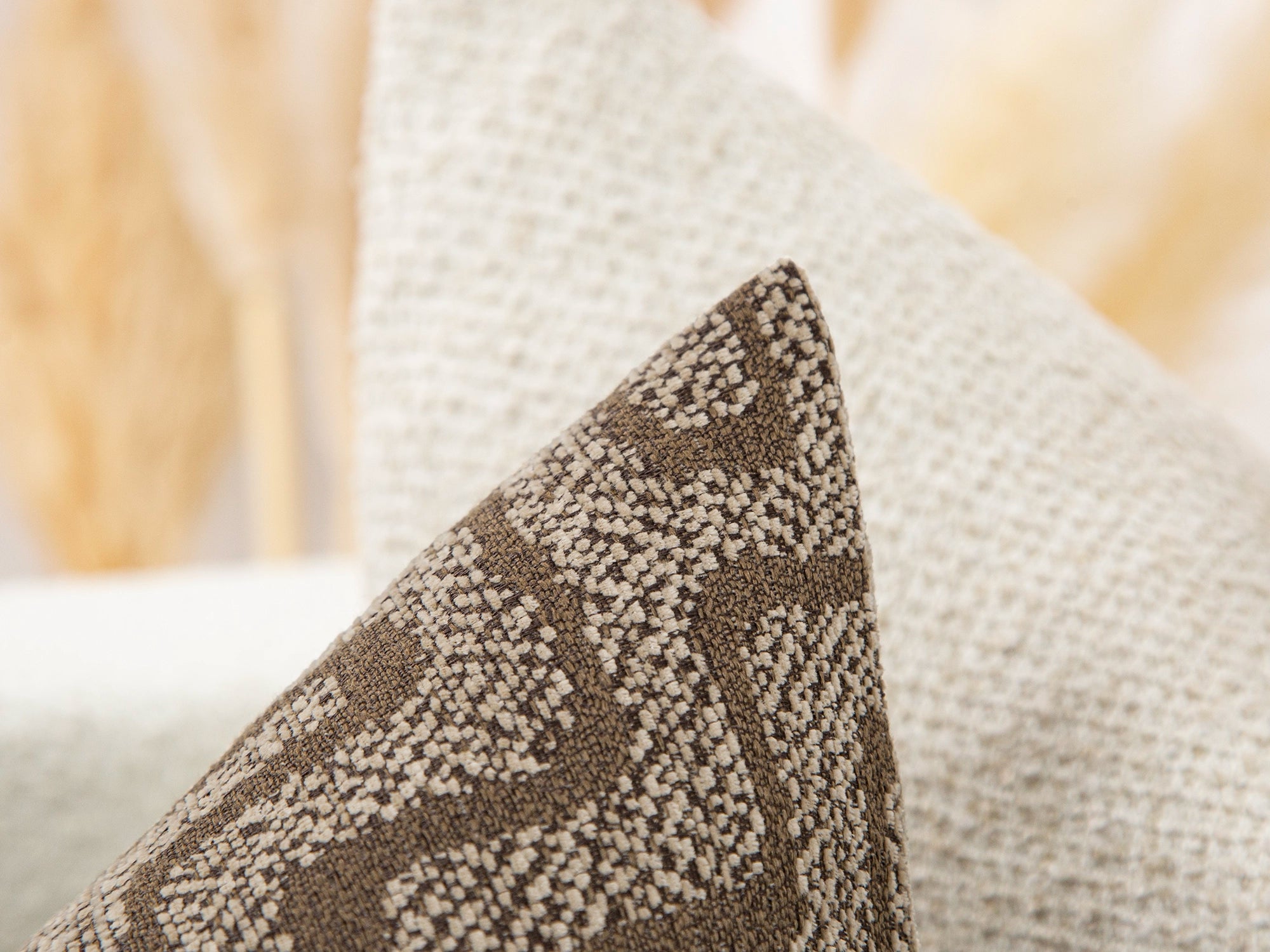 Brown Beige Maze Pillow Cover - Tessera Collection