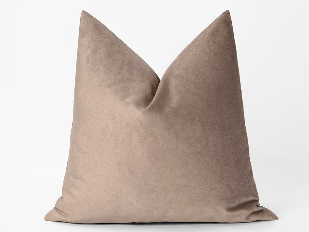 Brown Beige Velvet Pillow Cover