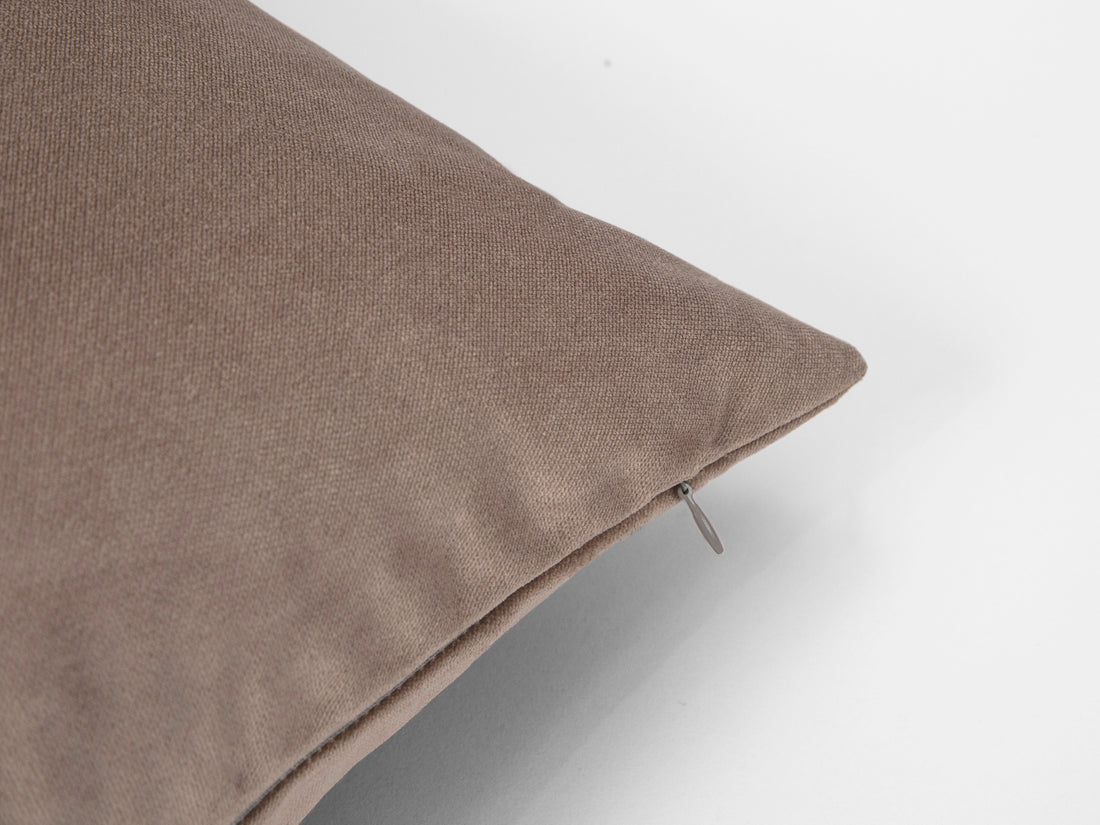 Brown Beige Velvet Pillow Cover