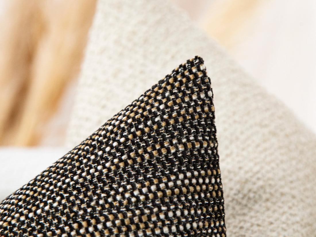 Brown Black Linen Woven Pillow Cover