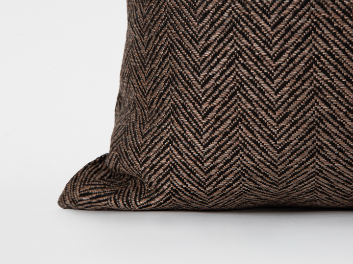 Brown and Black Woven Pillow Cover