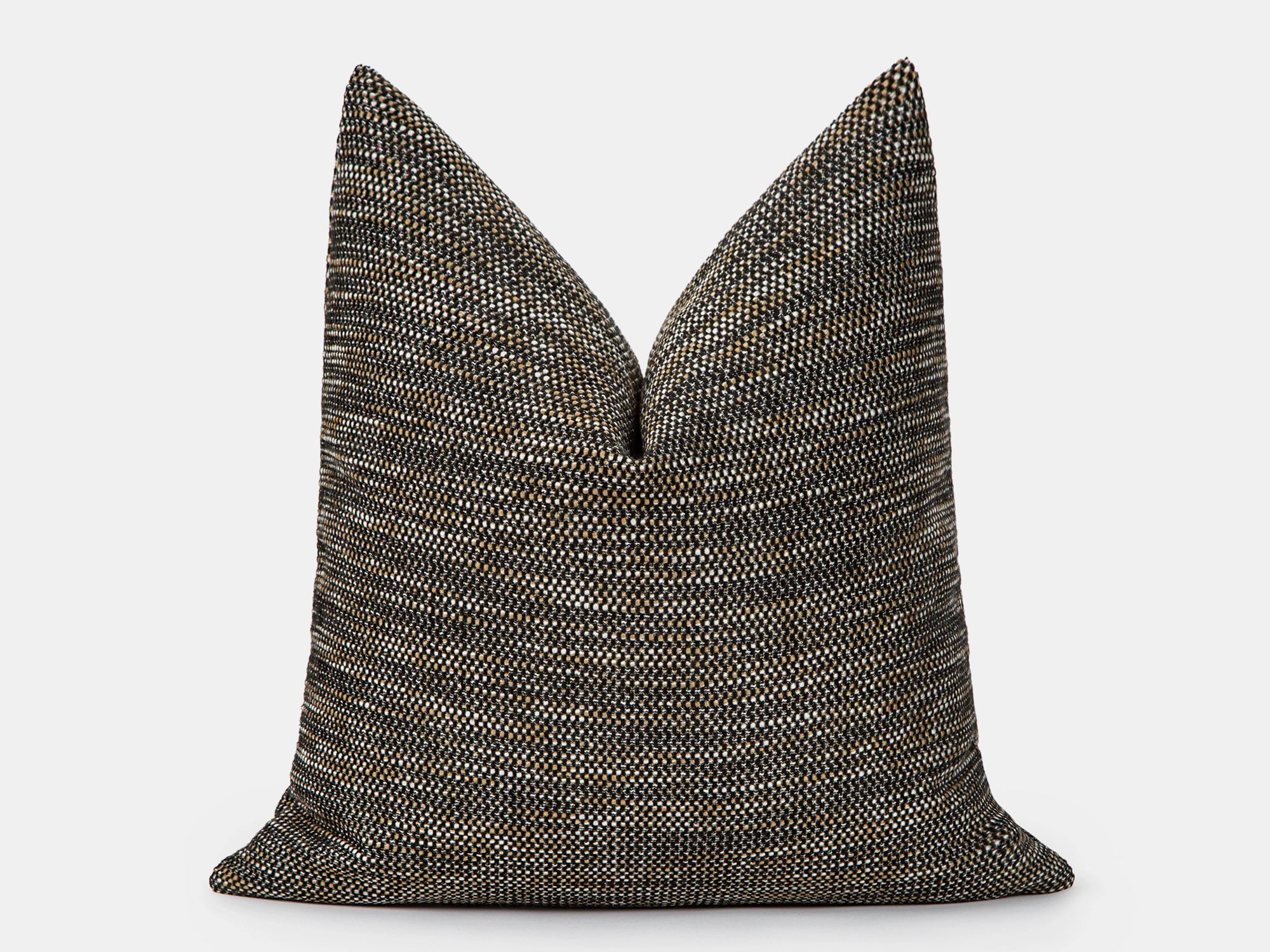 Brown Black Linen Woven Pillow Cover
