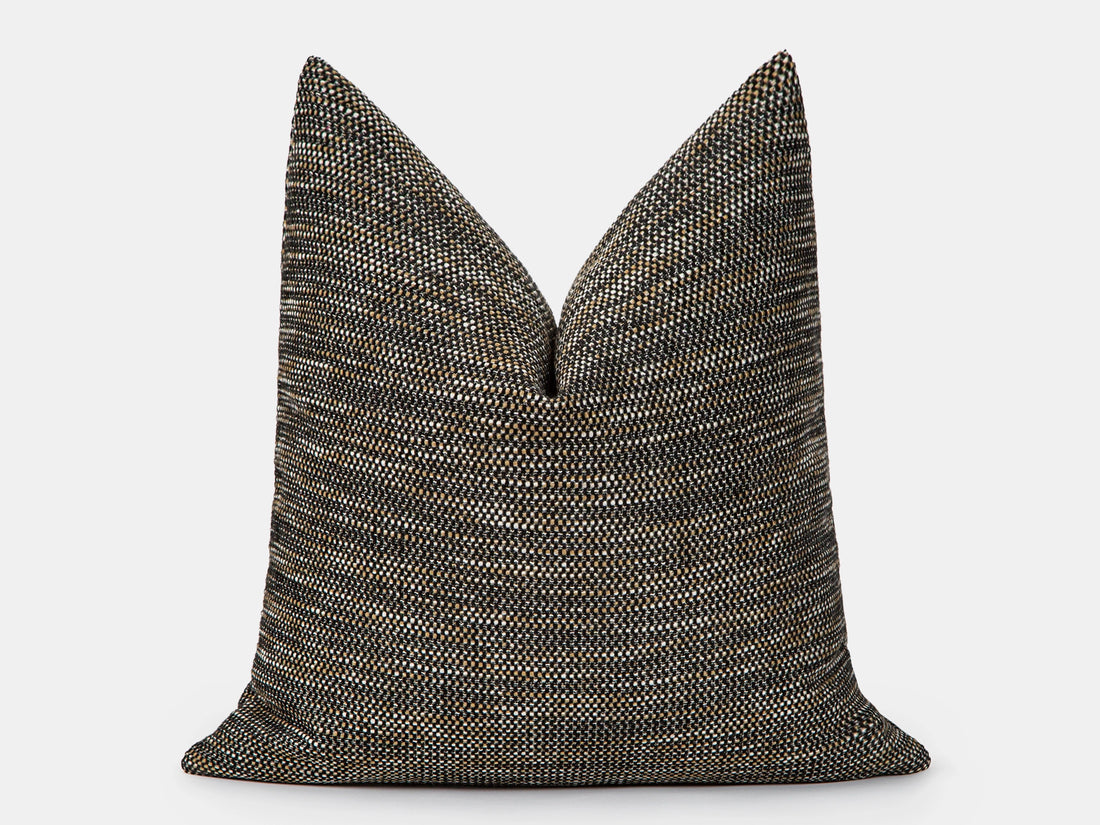 Brown Black Linen Woven Pillow Cover