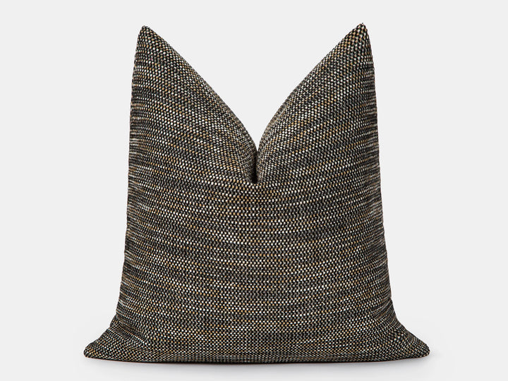Brown Black Linen Woven Pillow Cover