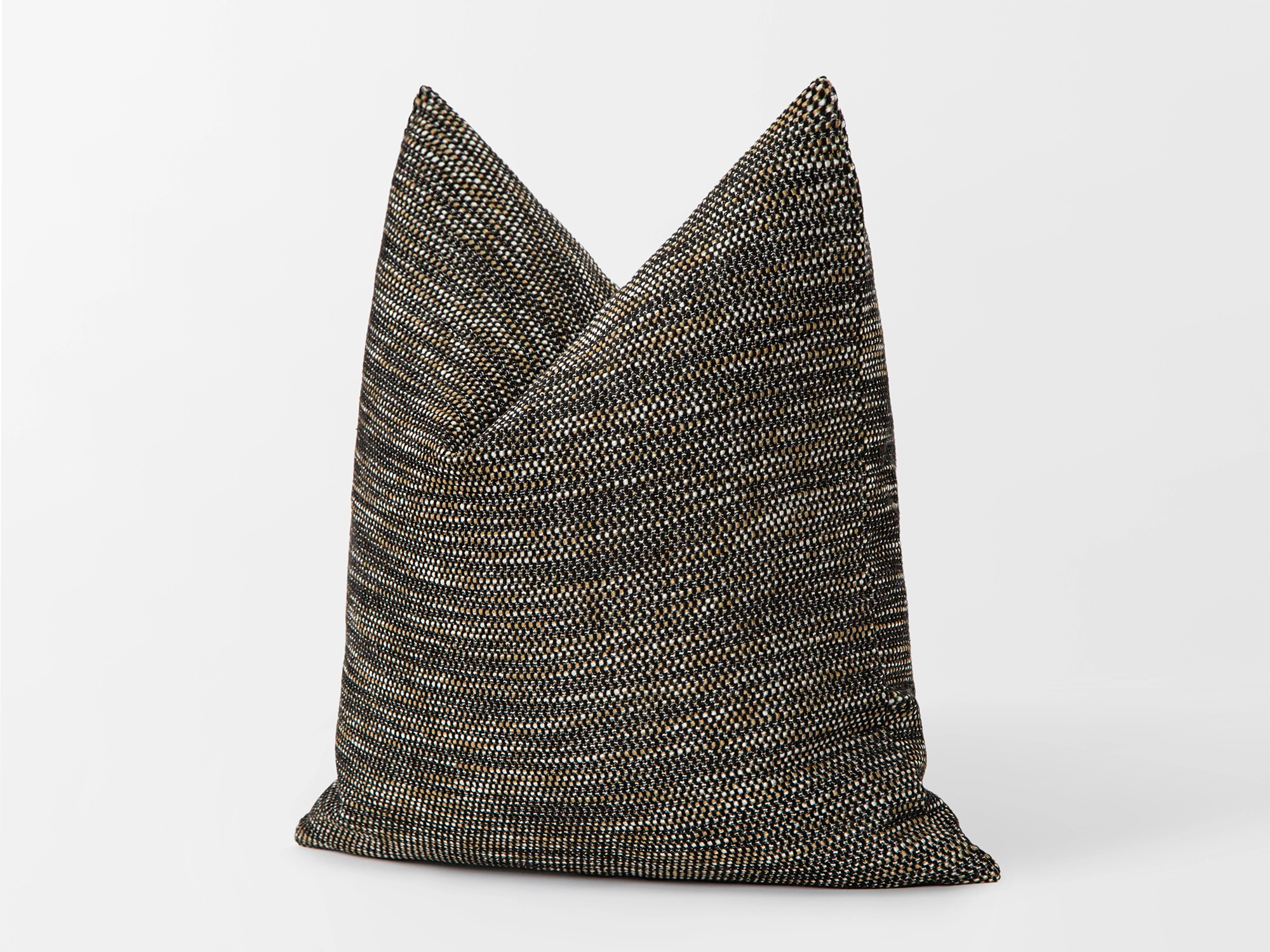 Brown Black Linen Woven Pillow Cover