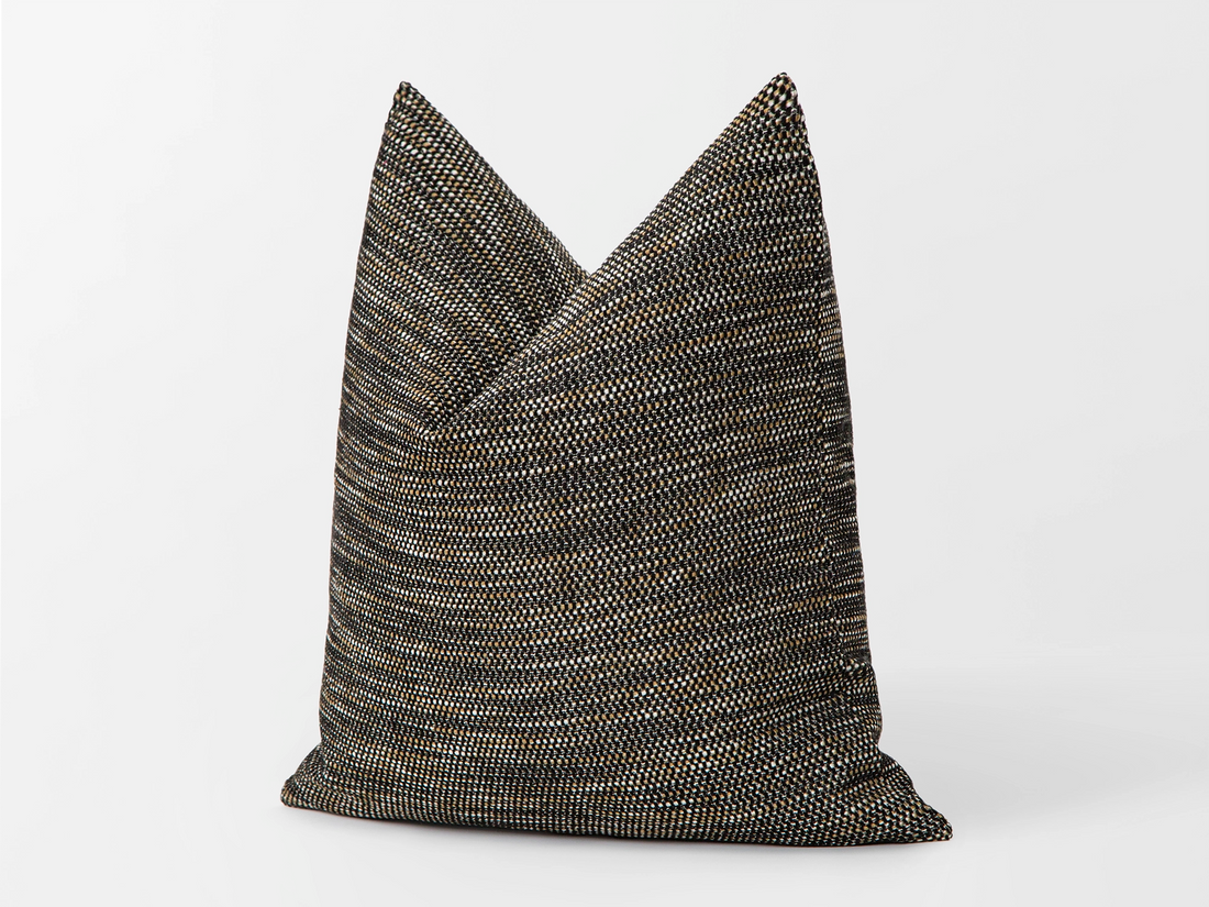 Brown Black Linen Woven Pillow Cover