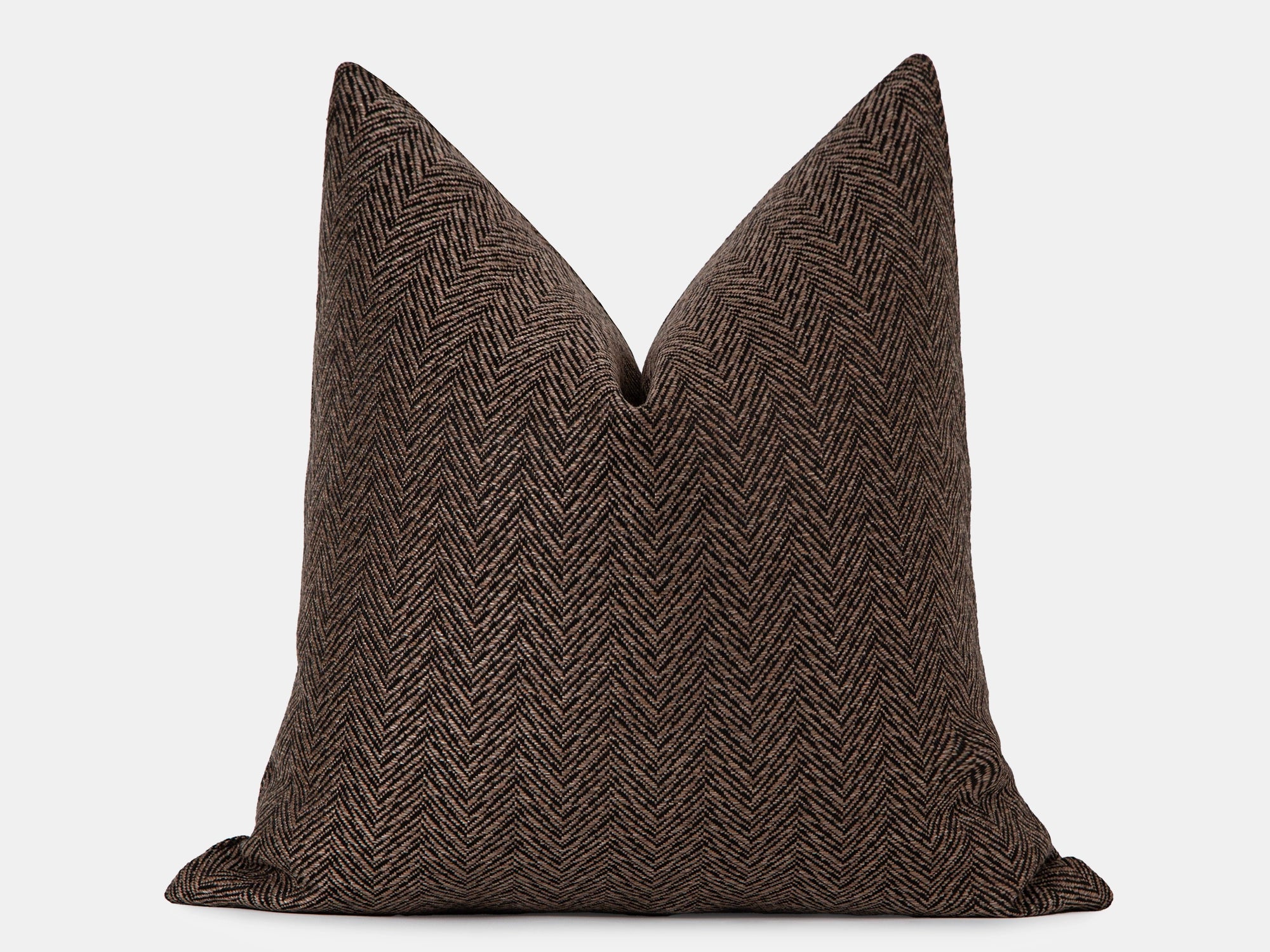 Brown and Black Woven Pillow Cover
