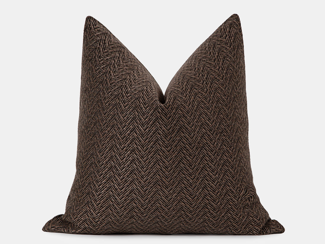 Brown and Black Woven Pillow Cover