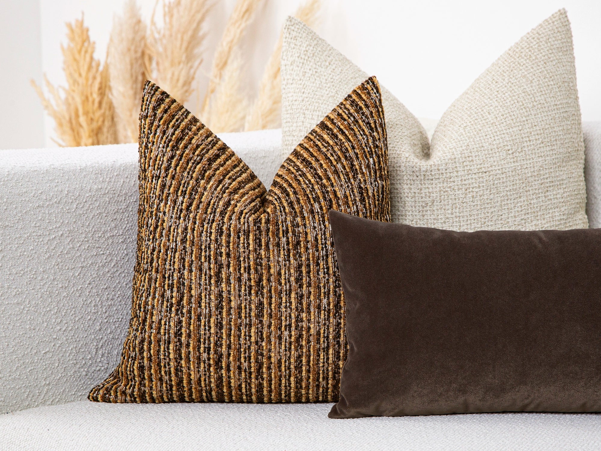 Brown Boho Textured Pillow Cover