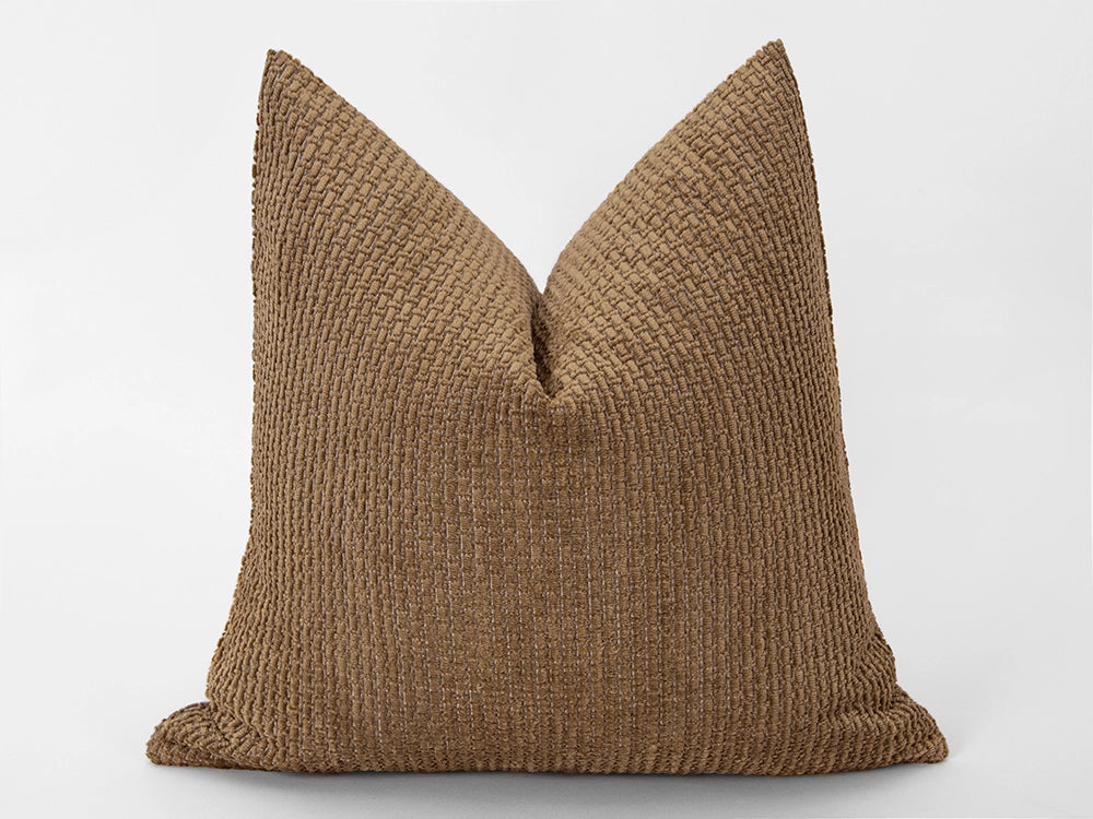 Brown Textured Pillow Cover