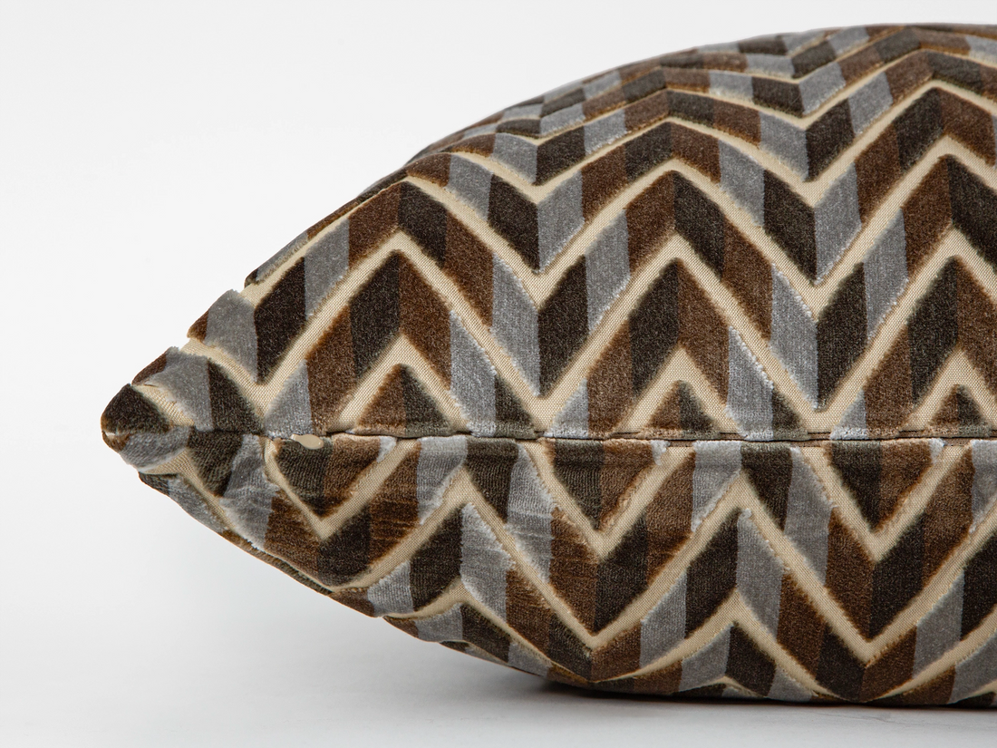 Brown Retro Chevron Pillow Cover