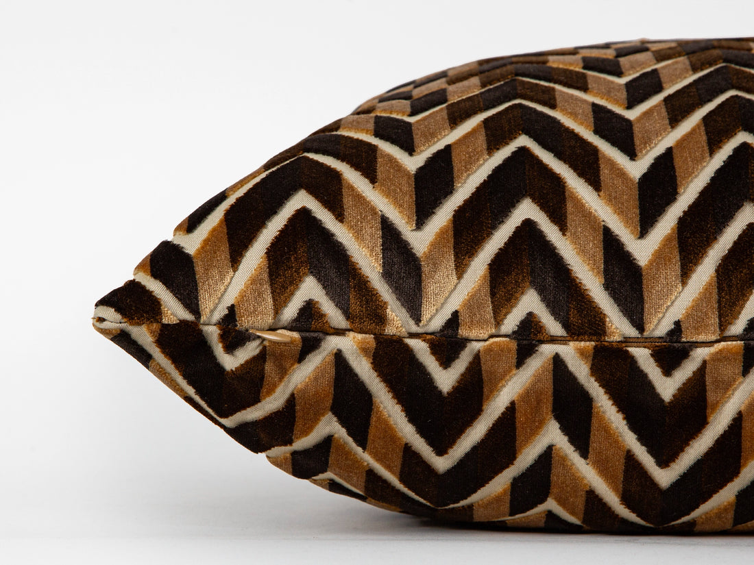 Dark Brown Chevron Pillow Cover