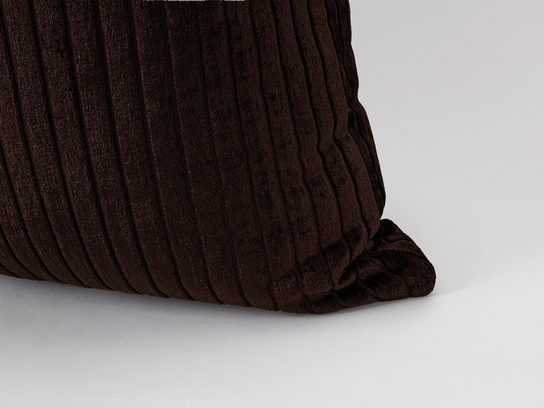 Dark Brown Corduroy Luxury Pillow Cover
