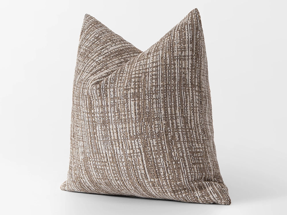 Brown and Beige Striped Pillow Cover