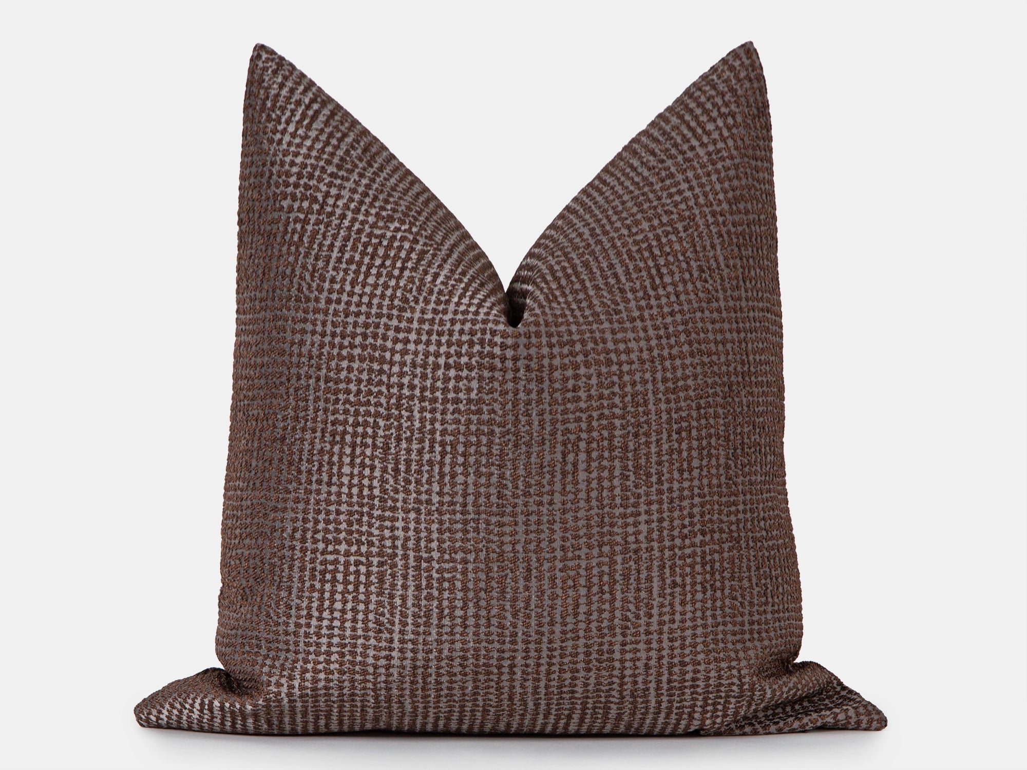 Brown Dotted Jacquard Pillow Cover