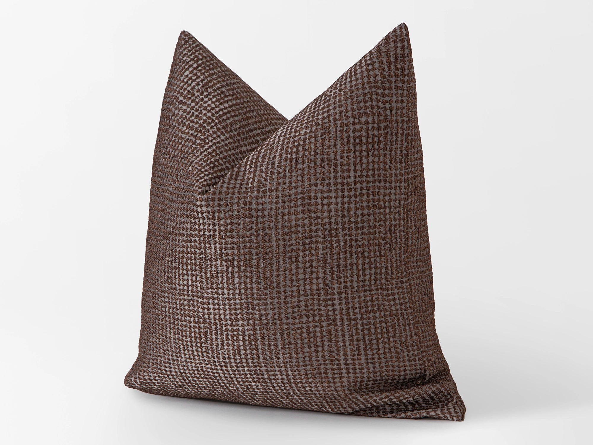 Brown Dotted Jacquard Pillow Cover