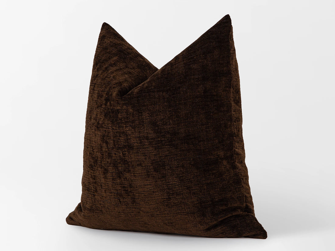 Textured Dark Brown Pillow Cover