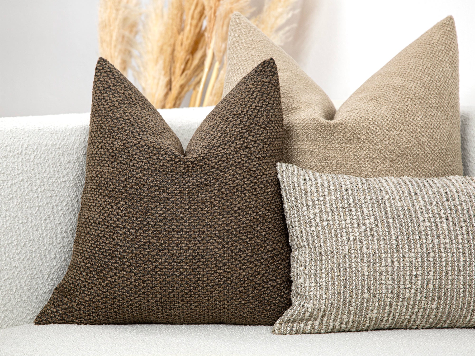 Brown Boho Textured Pillow Cover