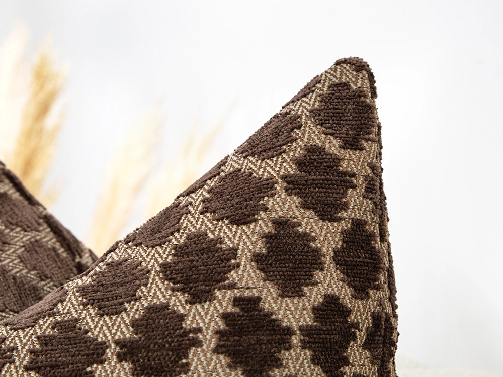 Brown Spotted Textured Boho Pillow Cover