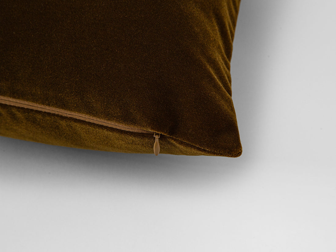 Dark Olive Brown Velvet Pillow Cover