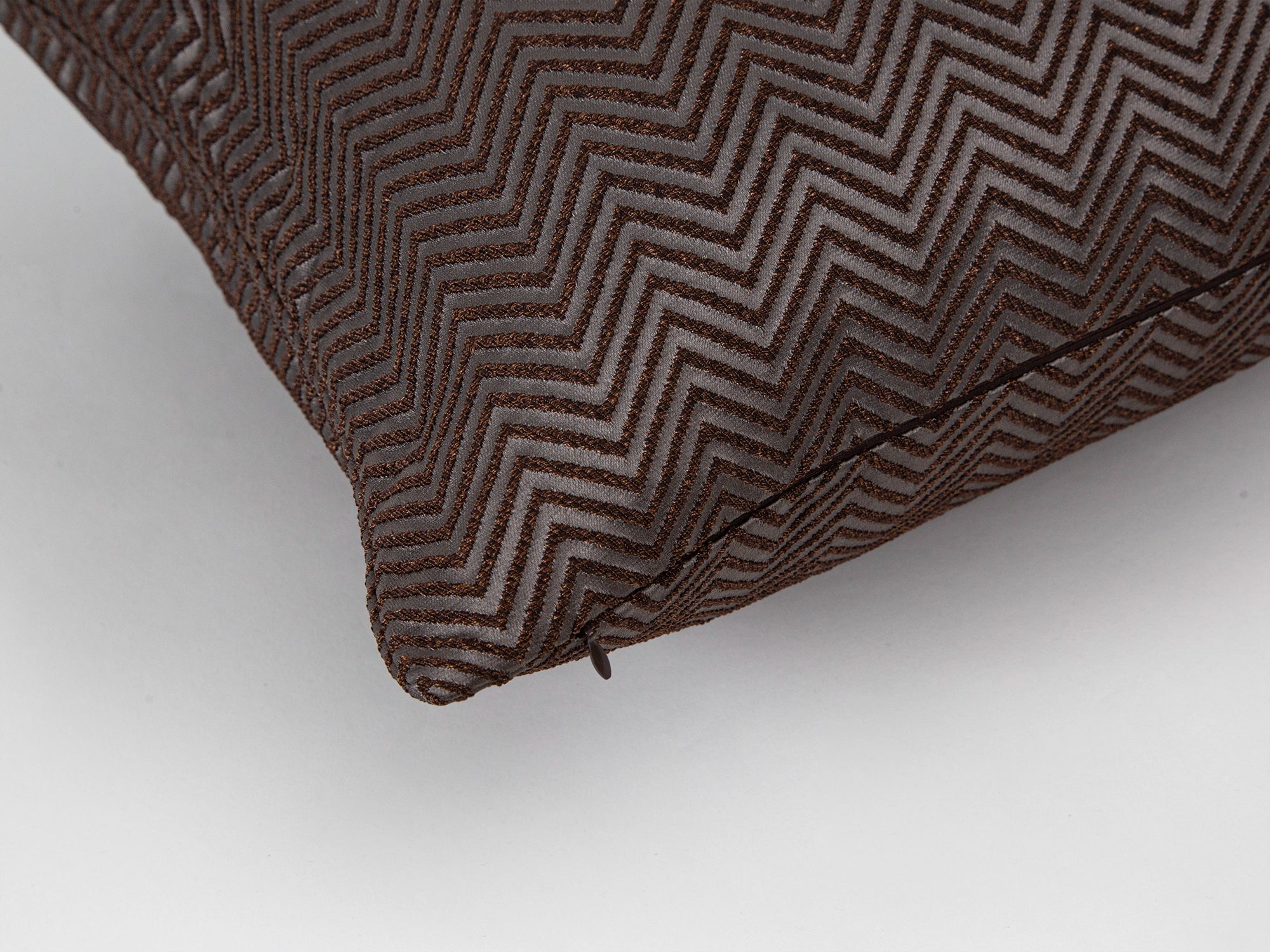 Brown Chevron Jacquard Pillow Cover