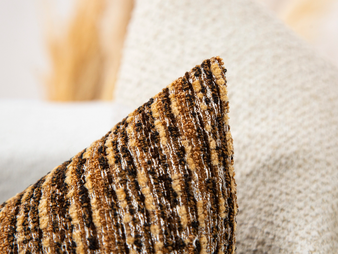 Brown Boho Textured Pillow Cover
