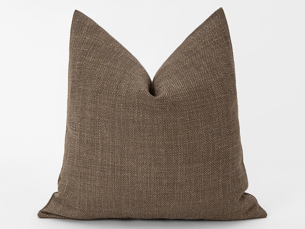 Brown Linen Pillow Cover