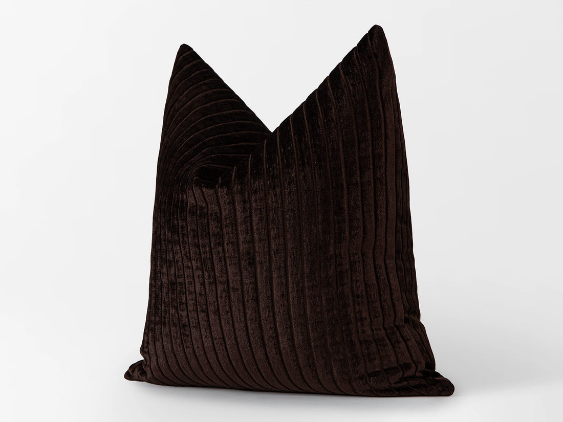 Dark Brown Corduroy Luxury Pillow Cover