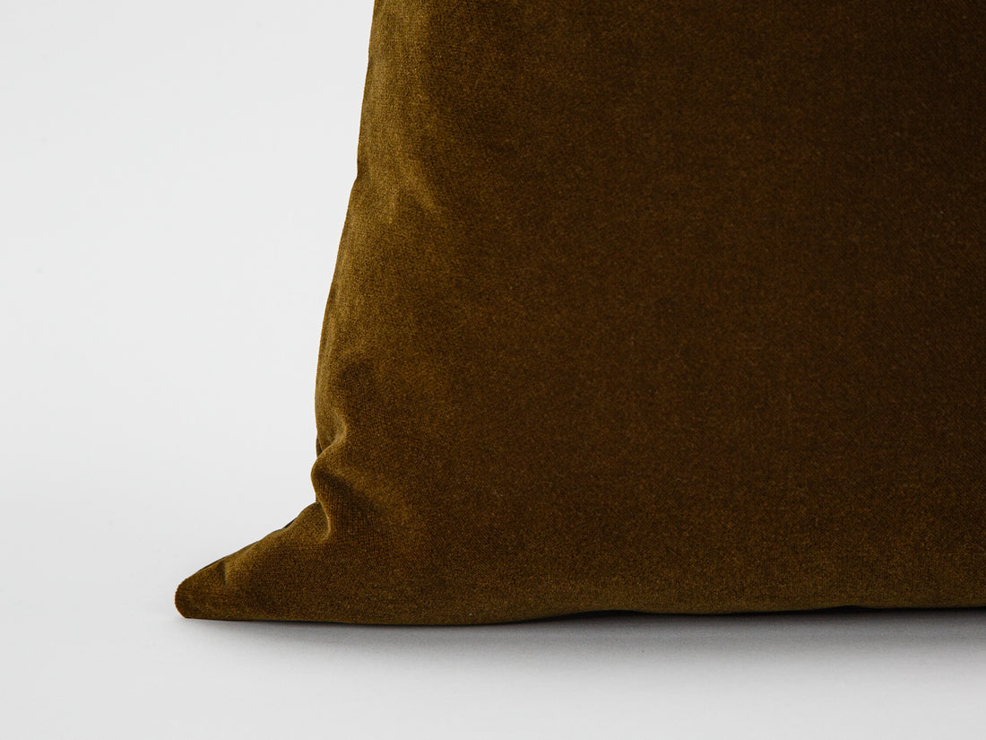 Dark Olive Brown Velvet Pillow Cover
