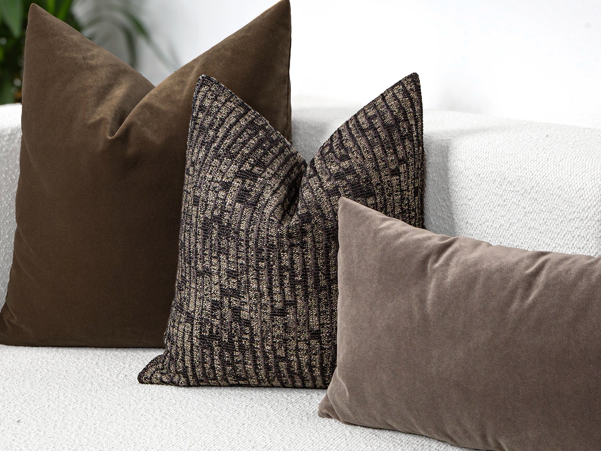 Black and Brown Woven Pillow Cover