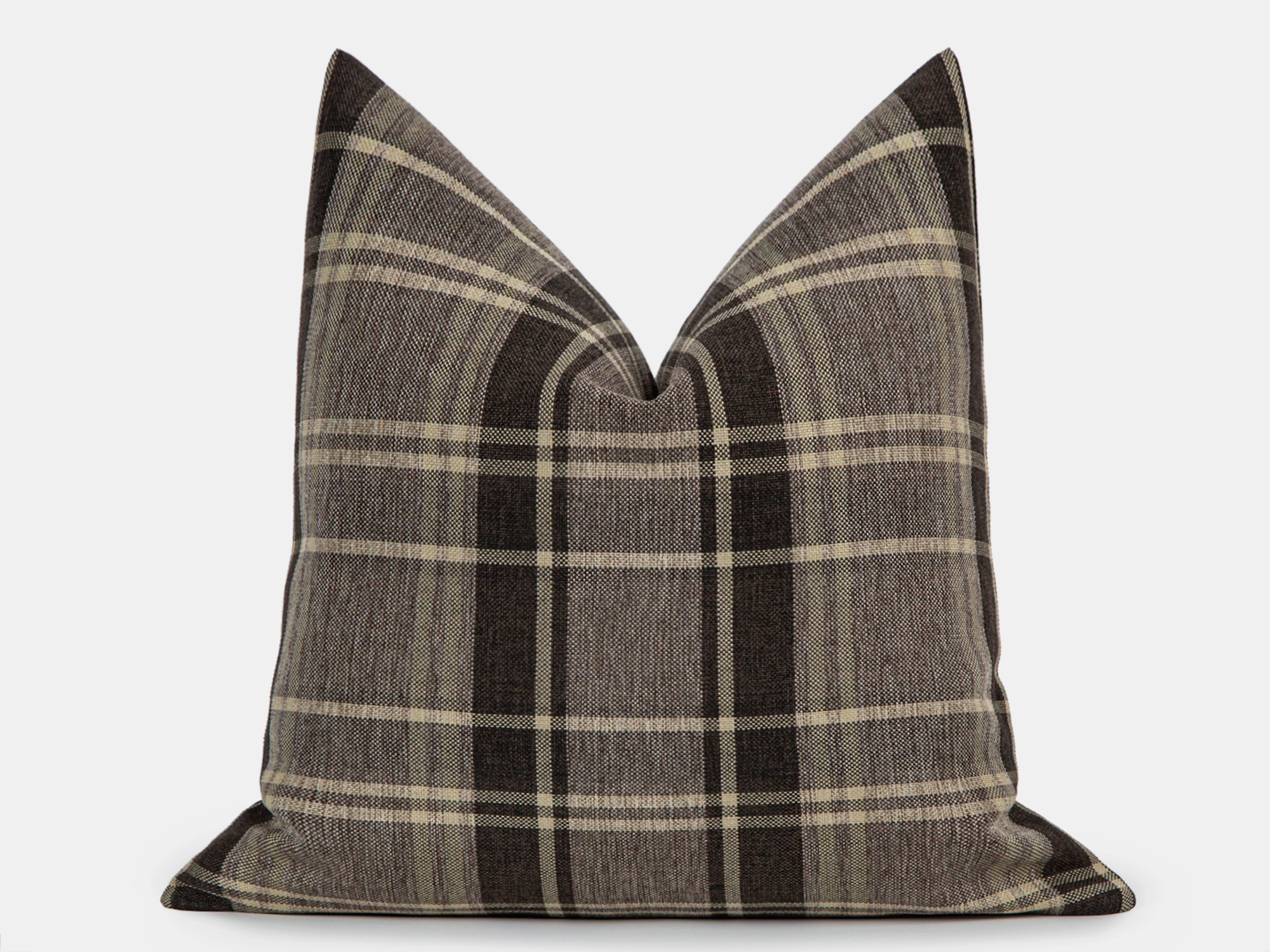 Brown Plaid Pillow Cover