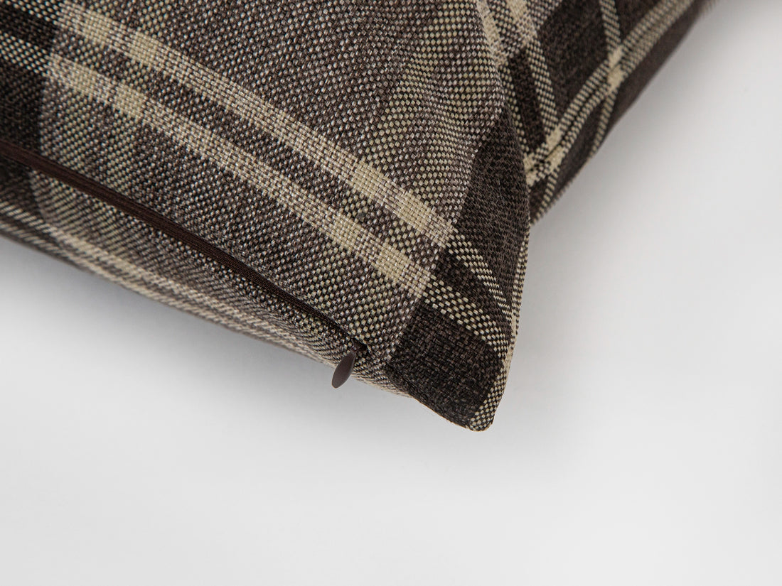 Brown Plaid Pillow Cover