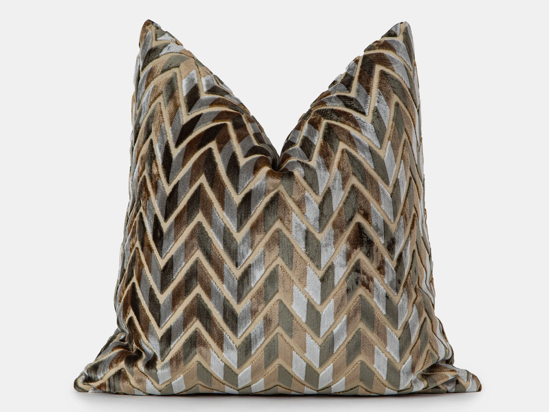Brown Retro Chevron Pillow Cover