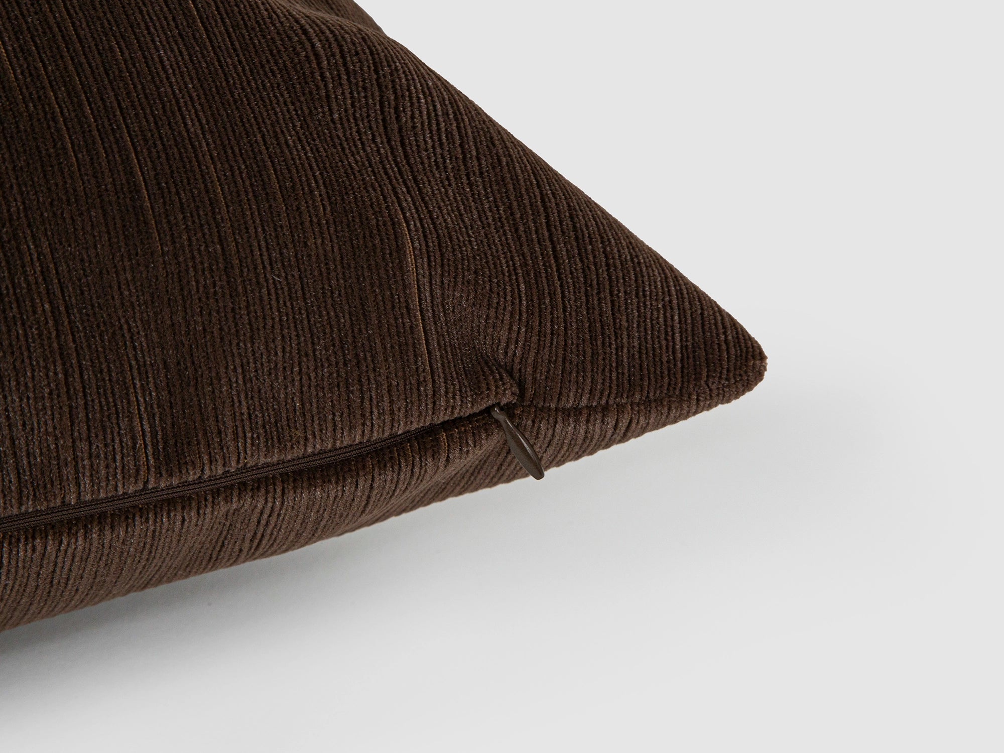 Brown Ribbed Velvet Pillow Cover